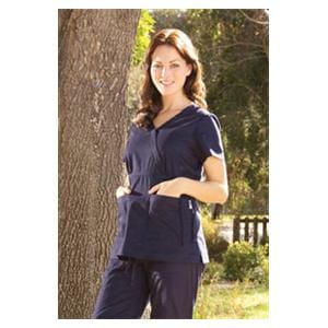 Scrub Shirt 2 Pockets Short Sleeves 3X Large Navy Womens Ea