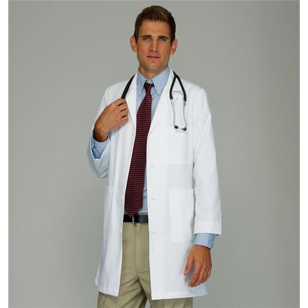 META Lab Coat 6 Pockets Long Sleeves 39 in White Mens Ea