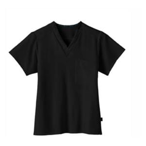 Jockey Scrub Shirt V-Neck 1 Pocket Short Sleeves Small Black Unisex Ea