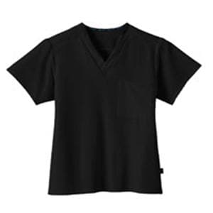 Jockey Scrub Shirt V-Neck 1 Pocket Short Sleeves X-Small Black Unisex Ea