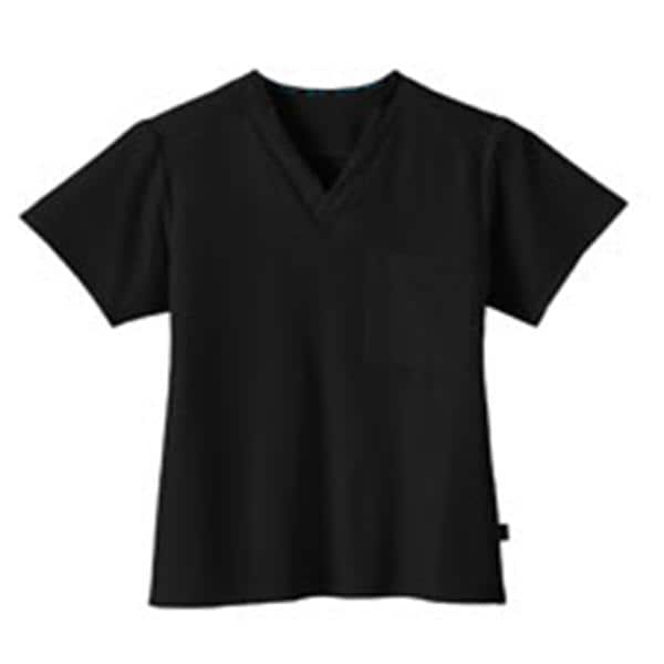 Jockey Scrub Shirt V-Neck 1 Pocket Short Sleeves X-Small Black Unisex Ea