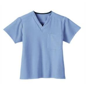 Jockey Scrub Shirt V-Neck 1 Pocket Short Sleeves X-Large Ceil Blue Unisex Ea