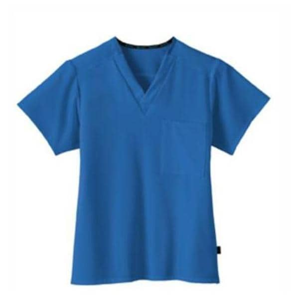 Jockey Scrub Shirt V-Neck 1 Pocket Short Sleeves Small Royal Blue Unisex Ea