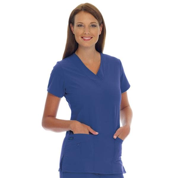 Jockey Scrub Shirt V-Neck 3 Pockets Short Sleeves Large New Navy Womens Ea