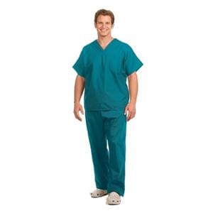 Fashion Seal Scrub Shirt V-Neck 1 Pocket Large Teal Unisex Ea