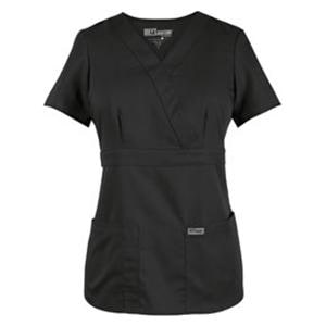 Greys Anatomy Scrub Shirt Mck Wrp Nck 3 Pkts Shrt Slvs 3X Large blck Womens Ea