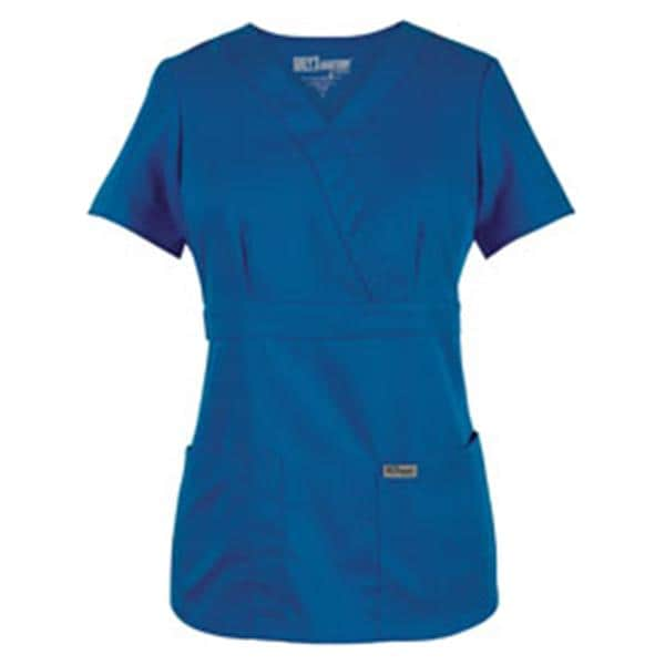 Greys Anatomy Scrub Shirt 4153 Crossover Womens 3X Large Royal Blue Ea