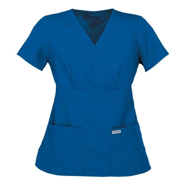 Greys Anatomy Scrub Shirt 4153 Crossover Womens X-Small Royal Blue Ea