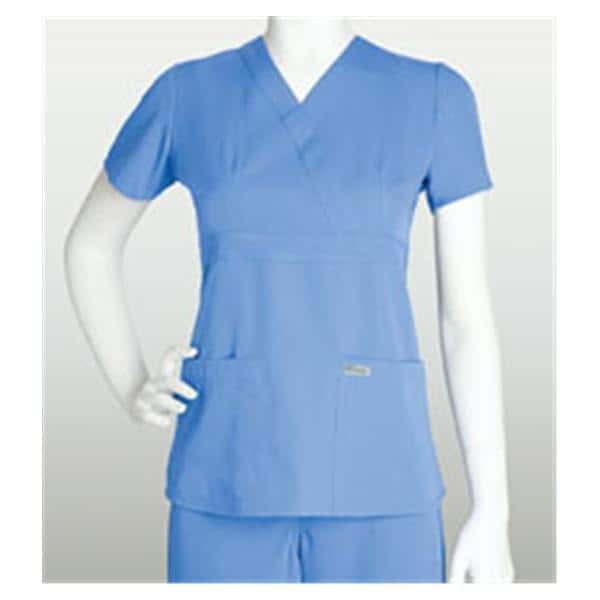 Greys Anatomy Scrub Shirt 4153 Crossover Womens Large Ceil Blue Ea