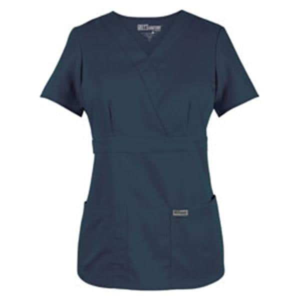 Greys Anatomy Scrub Shirt 4153 Crossover Womens 3X Large Steel Grey Ea