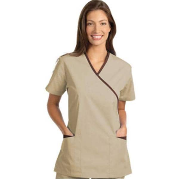 Fashion Seal Scrub Shirt 7007 Womens Medium Tan / Chocolate Ea