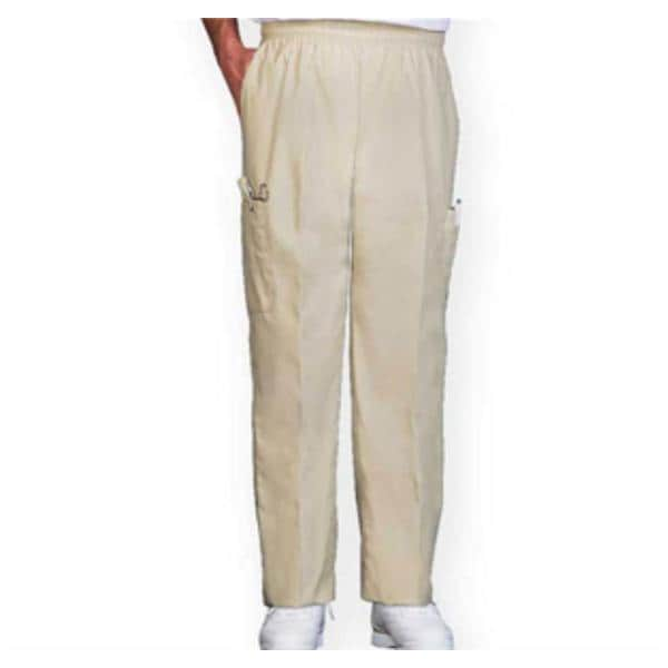 Scrub Pant 65% Polyester / 35% Cotton 4 Pockets Large Tan Unisex Ea