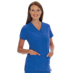 Jockey Scrub Shirt V-Neck 3 Pockets Short Sleeves X-Small Galaxy Blue Womens Ea