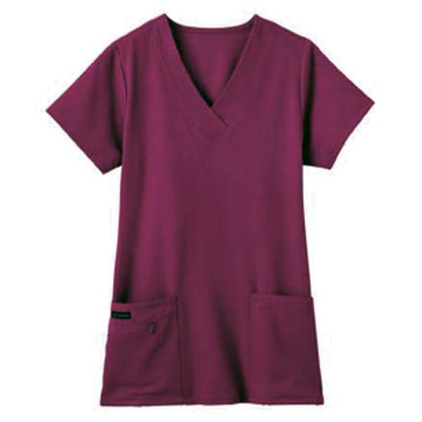 Jockey Scrub Shirt V-Neck 3 Pockets Short Sleeves 2X Large Plum Womens Ea