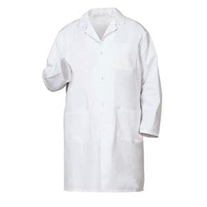 Lab Coat 3 Pockets Long Sleeves 41 in White Mens Ea