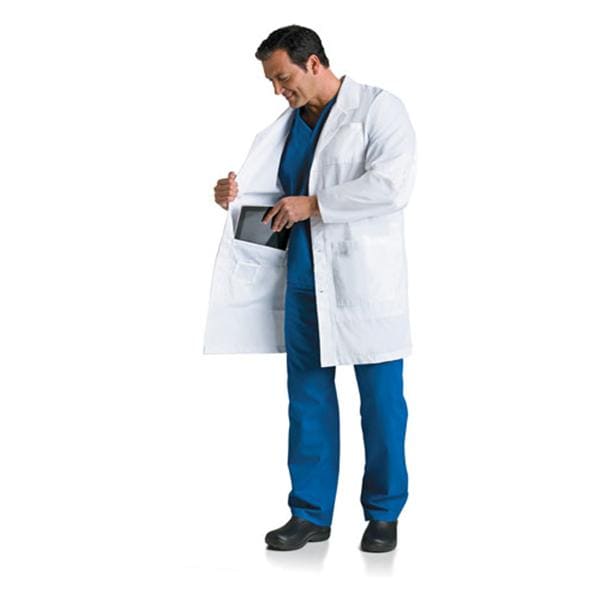 Lab Coat 5 Pockets Long Sleeves White Mens Ea