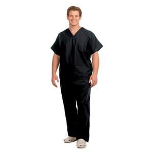 Fashion Seal Scrub Shirt V-Neck 1 Pocket Short Sleeves X-Large Black Unisex Ea