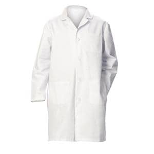 Lab Coat 3 Pockets Long Sleeves 41 in White Mens EA