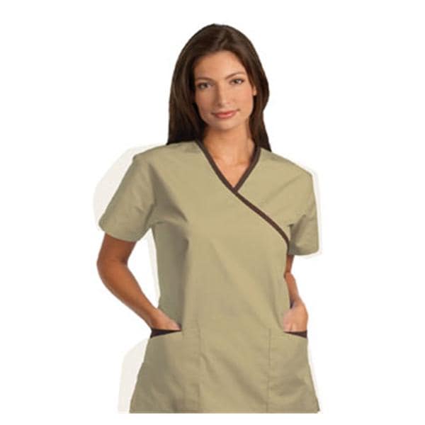 Fashion Seal Scrub Shirt 7007 Womens X-Small Tan / Chocolate Ea