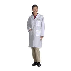 Fashion Poplin Lab Coat 3 Pockets Long Sleeves 39.5 in White Womens Ea