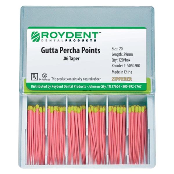 Hand Rolled Gutta Percha Points Size 20 120/Bx