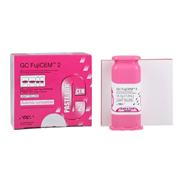 GC FujiCEM 2 Luting Resin Modified Glass Ionomer Automix Cement 13.3 Gm Rfl 2/Pk