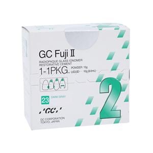GC Fuji II Glass Ionomer Powder / Liquid 23 Dark Gray 1:1 Package Ea