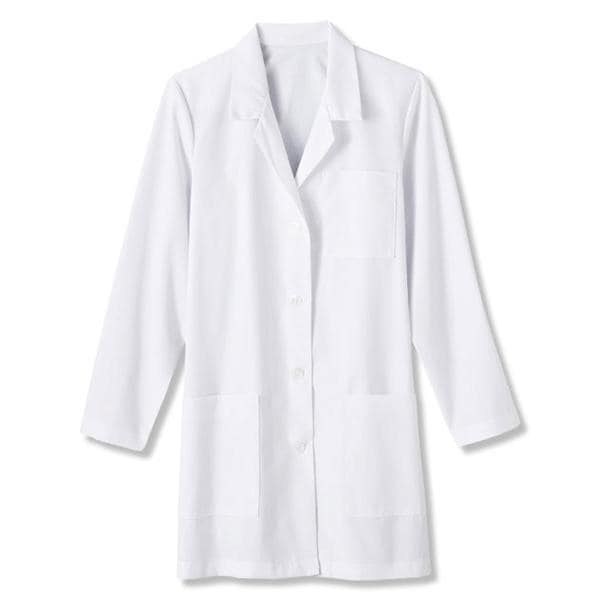 META Lab Coat 3 Pockets Long Sleeves 33 in X-Small White Womens Ea