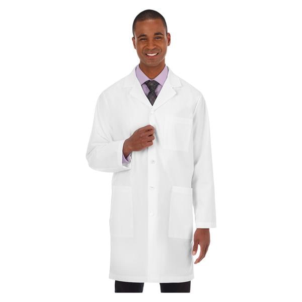 META Lab Coat 3 Pockets Long Sleeves 38 in X-Small White Mens Ea