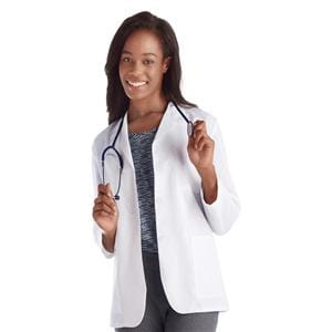 META Lab Coat 3 Pockets Long Sleeves 28 in X-Small White Womens Ea