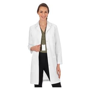 META Lab Coat 3 Pockets Long Sleeves 37 in X-Small White Womens Ea