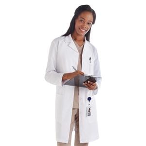 META Lab Coat 3 Pockets Long Sleeves 37 in X-Large White Womens Ea