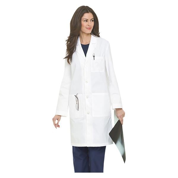 Lab Coat 3 Pockets Long Sleeves 37 in X-Large White Unisex Ea