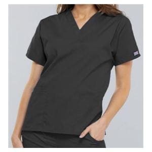 Cherokee Scrub Shirt V-Neck 3 Pockets Short Sleeves 5X Large Pewter Womens Ea