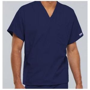 Cherokee Scrub Shirt V-Neck 1 Pocket Short Sleeves X-Large Navy Unisex Ea