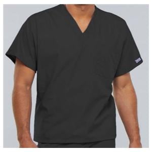 Cherokee Scrub Shirt V-Neck 1 Pocket Short Sleeves Large Pewter Unisex Ea