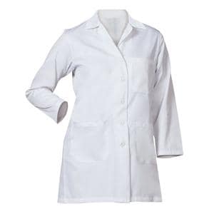 Lab Coat 3 Pockets Long Sleeves 34.5 in X-Large White Womens Ea