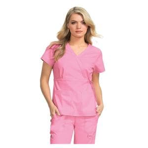 Scrub Shirt 2 Pockets Short Sleeves Medium Pink Womens Ea