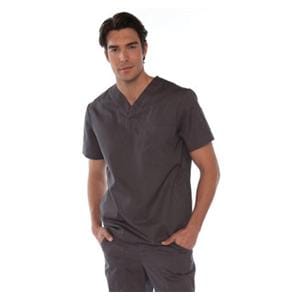 Scrub Shirt V-Neck 4 Pockets X-Large Steel Grey Mens Ea