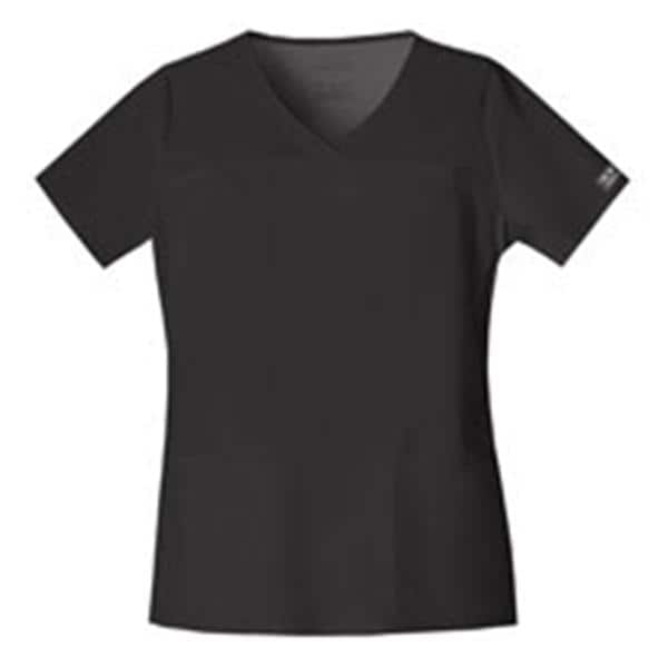 Cherokee Scrub Shirt V-Neck 3 Pockets Short Sleeves Small Black Womens Ea