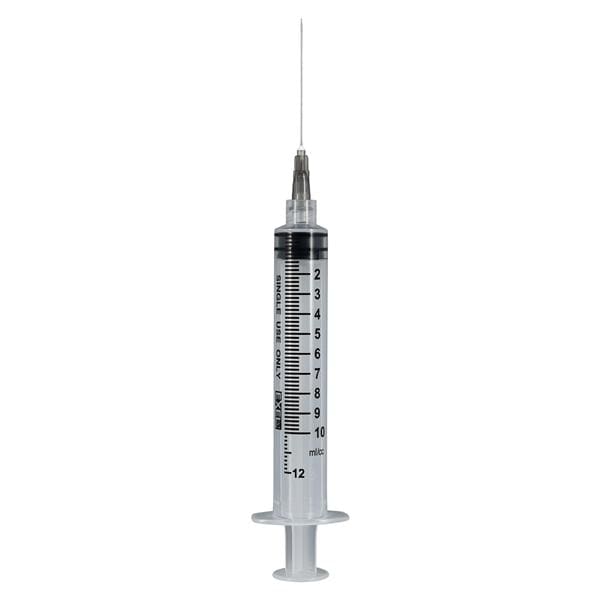 Hypodermic Syringe/Needle 22gx1-1/2" 10-12cc Black Cnvntnl No Dead Spc 100/Bx, 8 BX/CA