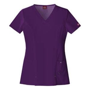 Dickies Scrub Shirt V-Neck 3 Pockets Short Sleeves 2X Large Eggplant Womens Ea