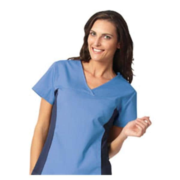 Fashion Seal Scrub Shirt 2 Pockets Set-In Sleeves 4X Large Navy / Ceil Womens Ea