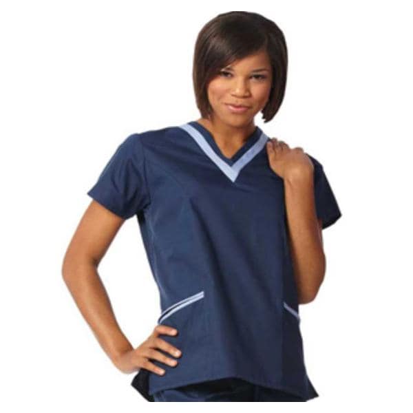 Fashion Poplin Scrub Shirt Womens Large Navy / Ceil Ea