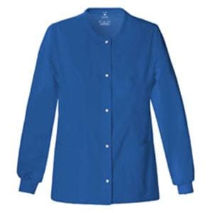 Luxe Warm-Up Jacket 3 Pockets Long Sleeves / Knit Cuff Small Royal Womens Ea