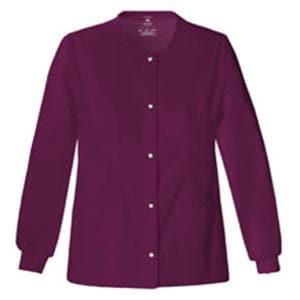 Luxe Warm-Up Jacket 3 Pockets Long Sleeves / Knit Cuff Large Wine Womens Ea
