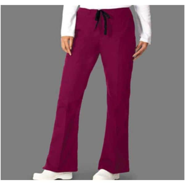 Fashion Poplin Scrub Pant 3 Pockets X-Small Burgundy Womens Ea