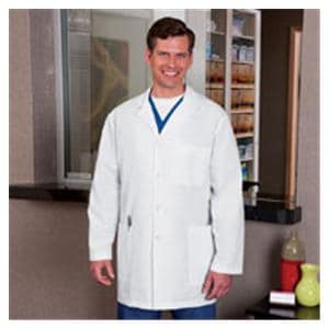 META Lab Coat 3 Pockets Long Sleeves 34 in 2X Large White Mens Ea