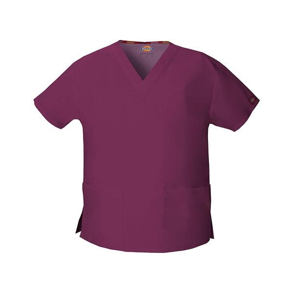 Dickies Scrub Shirt Poly/Ctn V-Neck 3 Pockets Short Sleeves Medium Wne Womens Ea