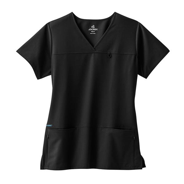 Jockey Scrub Shirt 4 Pockets Small Black Womens Ea